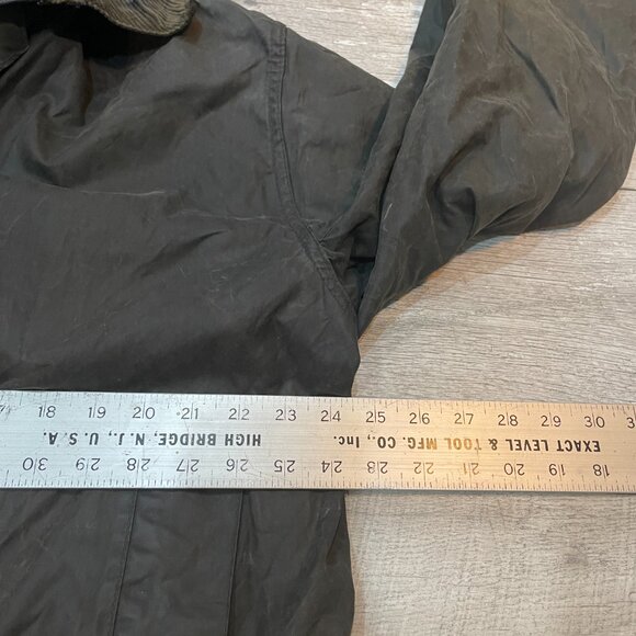 Vintage BARBOUR Border Wax Jacket Parka C44 Large Blue A205 - Picture 4 of 10